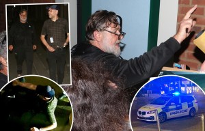 Russell Crowe forced to flee after fight between his team & fans at London gig